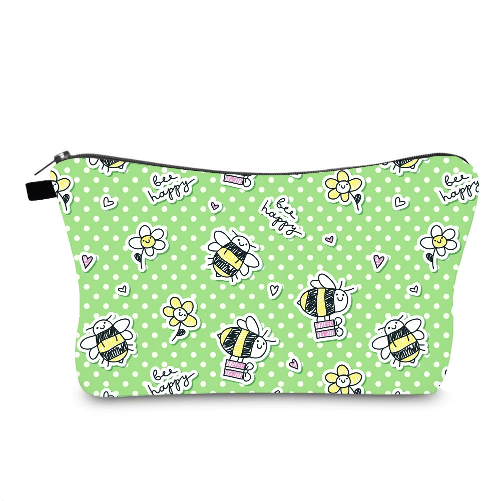 Water repellent cosmetic bag, chain with zipper, storage system, travel bag