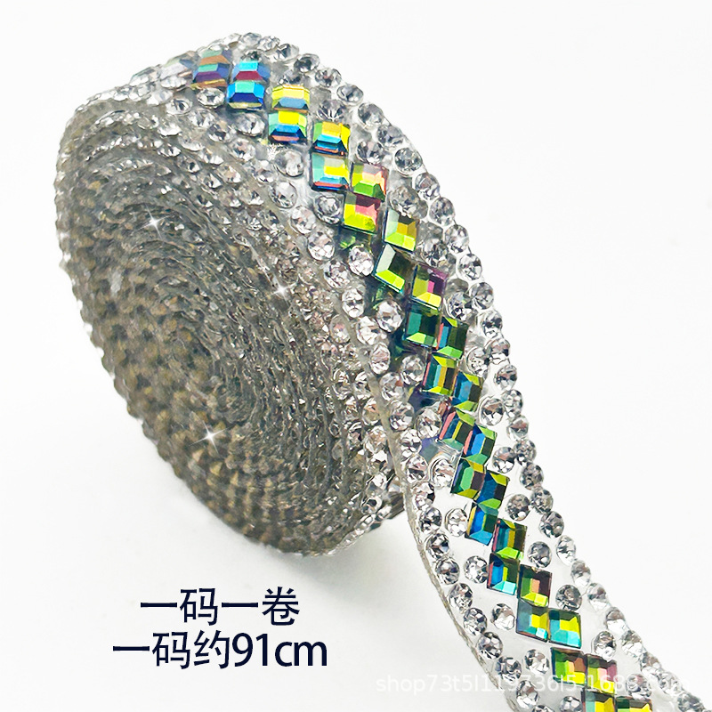 Tiras de diamantes de imitación autoadhesivas de cristal geométrico para joyería DIY, tiras de diamantes de imitación con reverso adhesivo, accesorios, borlas de diamantes de imitación, tiras de diamantes de imitación