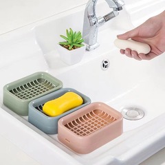 石鹸の箱は穴を開けないでかわいいアイデアの網の石鹸の箱は水を切って二重に水の香の下着の石鹸の石鹸の箱の家庭用を切ります。