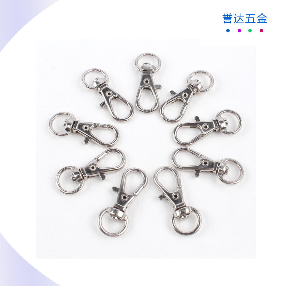 厂家直供钩扣 锌合金9mm圆尾挂钩 银色小钩扣 吊牌挂扣大量现货