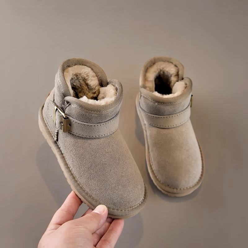 Bottes de neige pour enfants, chaussures d'hiver chaudes en coton pour garçons, bottes courtes pour filles, chaussures en coton imperméables et épaisses pour bébé_voghion.com