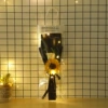 Sunflower+1 rose [Champagne color] Give a gift bag with lights