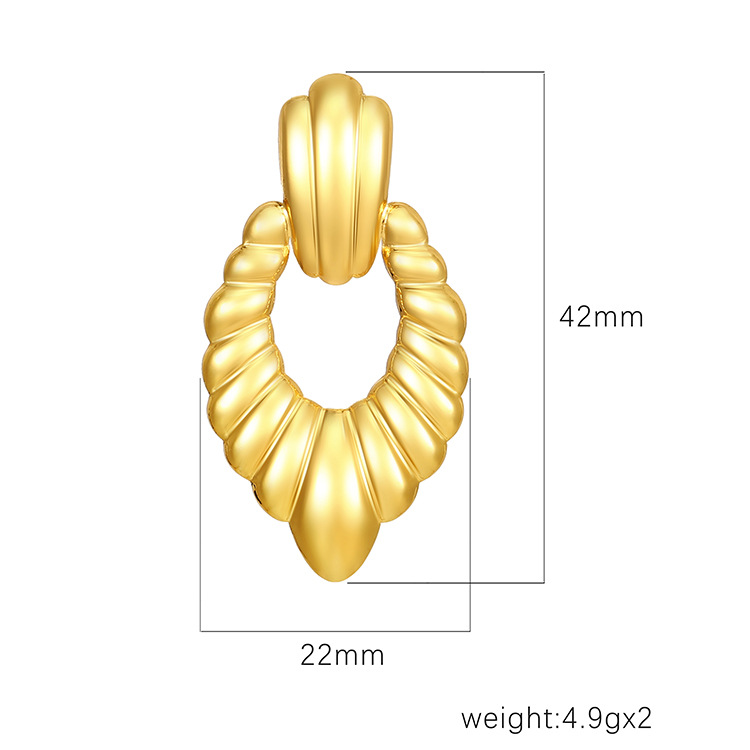 Boucles d'oreilles en acier inoxydable à la mode transfrontalière européenne et américaine INS Boucles d'oreilles rétro plaquées de haute qualité pour femmes_voghion.com