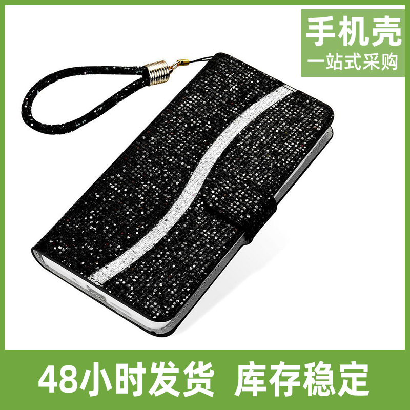 For iPhone11ProMax sequin glitter mobile phone leather case XR Apple XS Diamond Card S20 protective case
