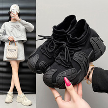 2025飞织情侣网面运动鞋女春夏秋休闲一脚蹬椰子鞋透气跑步老爹鞋