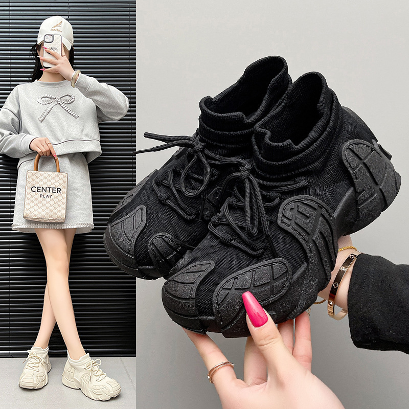 2025 Flyknit Couple Mesh Sneakers for Women Spring Summer Autumn Casual Slip-On Sneakers Breathable Running Dad Shoes