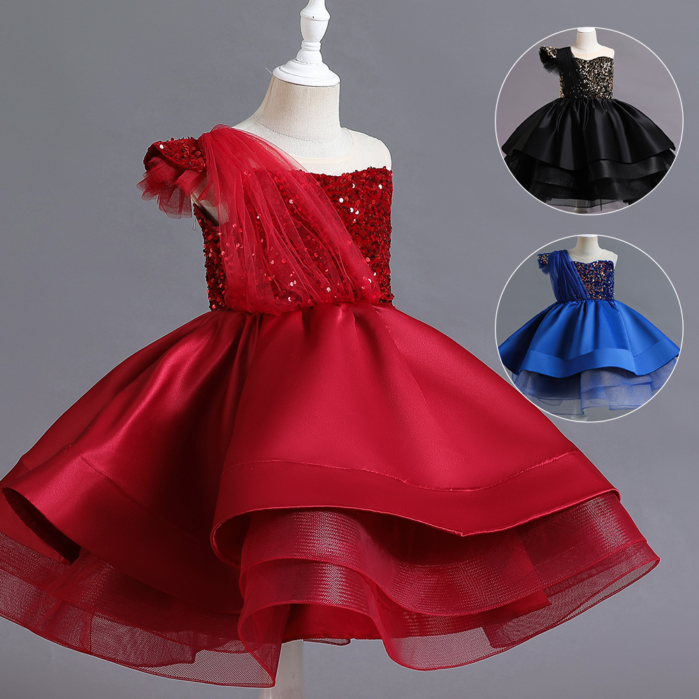 Girls' Princess Dress 2023 New Style Children's Clothing Tutu Dress Flower Children's High-end Piano Costume Children's Dress for Summer