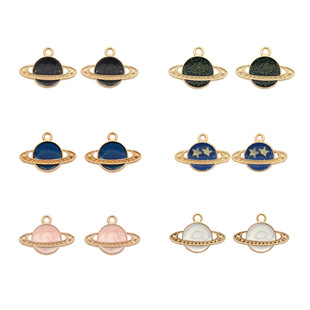 Xipeng Alloy Dripping Oil Pearlescent Gold Powder Planet Star DIY Jewelry Accessories Bracelet Necklace Earrings Pendant