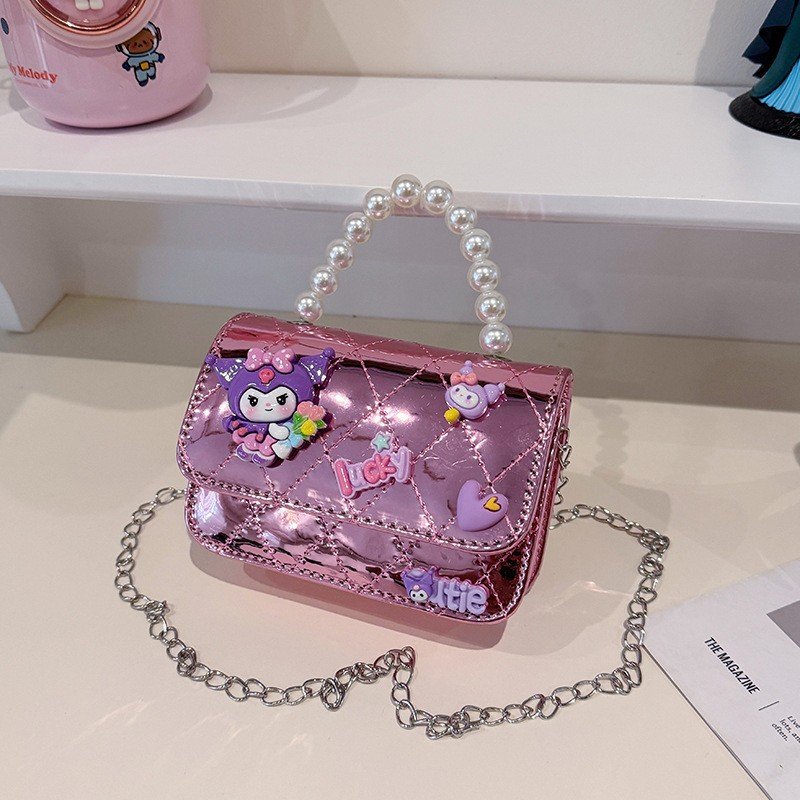 Bolsos infantiles, bolsos de moda princesa de perlas, bolsos de cambio de chicas lindas, bolsos de hombro de chicas