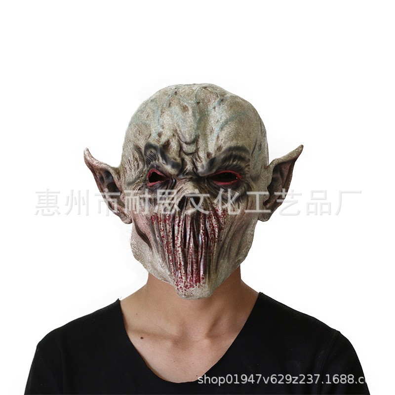 Ventas directas de fábrica Halloween horror Zombie máscara cabeza cubierta alta imitación extranjero cabeza cubierta cos terror Halloween props