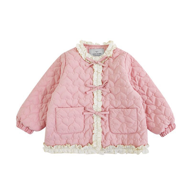 Abrigo acolchado de algodón para niñas, ropa de invierno, ropa acolchada para bebés para niños de moda occidental, más chaqueta acolchada para bebés princesa de invierno cálida de terciopelo