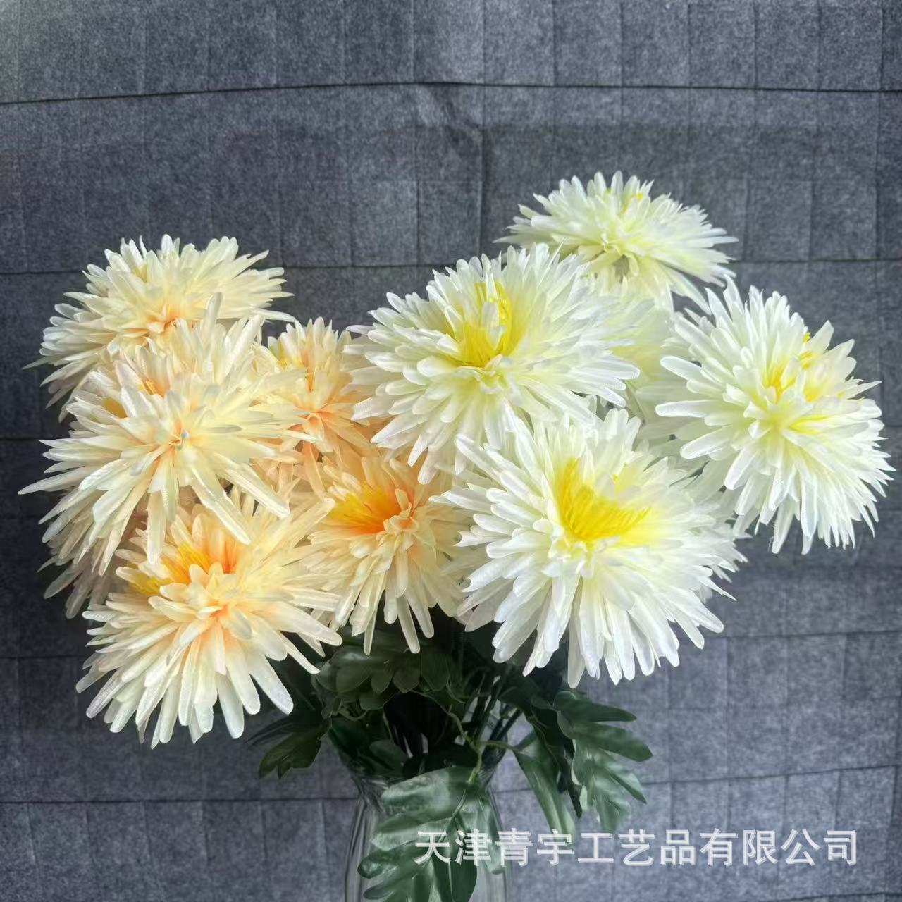 Cross-Border Eternal Flowers, Real Chrysanthemums, Artificial Flowers for Qingming, 7-Head Artificial Chrysanthemums for Worship, Fake Flowers Wholesale, Floral Arrangements