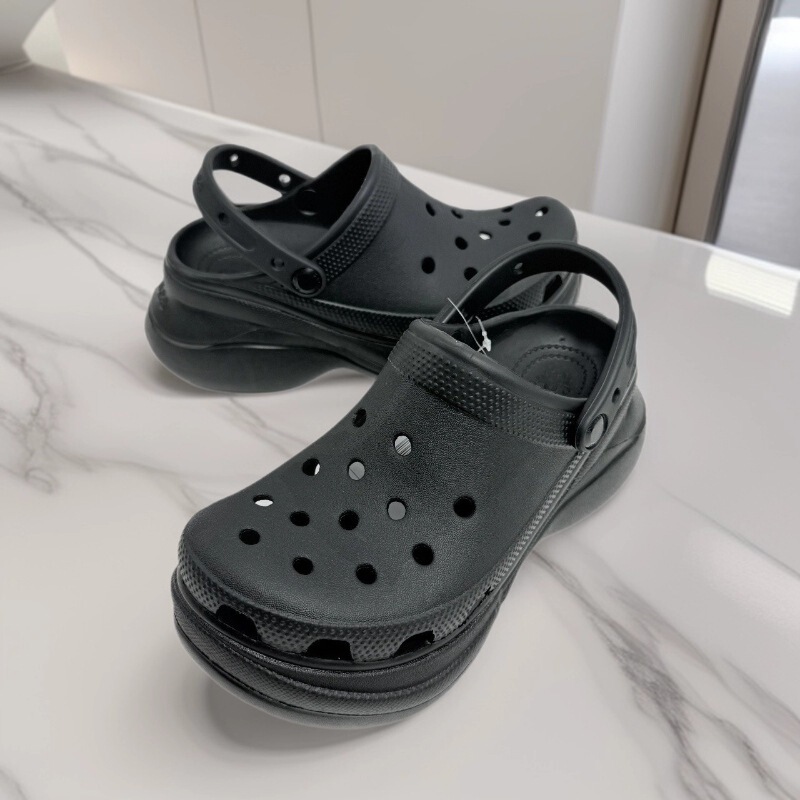 Cross Little Whale Clog Shoes for Women, Thick-Soled Height-Increasing Outdoor Non-Slip Soft Sole Closed-Toe Beach Sandals Wholesale