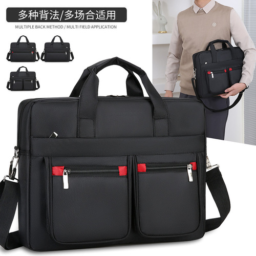 Factory direct sales men's large-capacity briefcase, business trip notebook bag, portable travel bag, wear-resistant business bag
