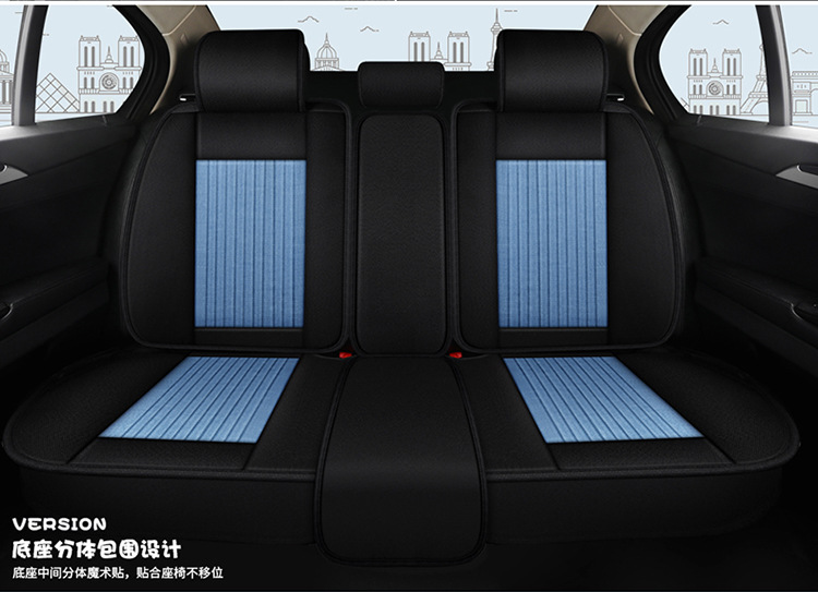 All-Season Universal Car Seat Cover, Full Coverage Fabric Seat, Summer Trendy New Cartoon Seat Cushion, Linen Female Seat Cover