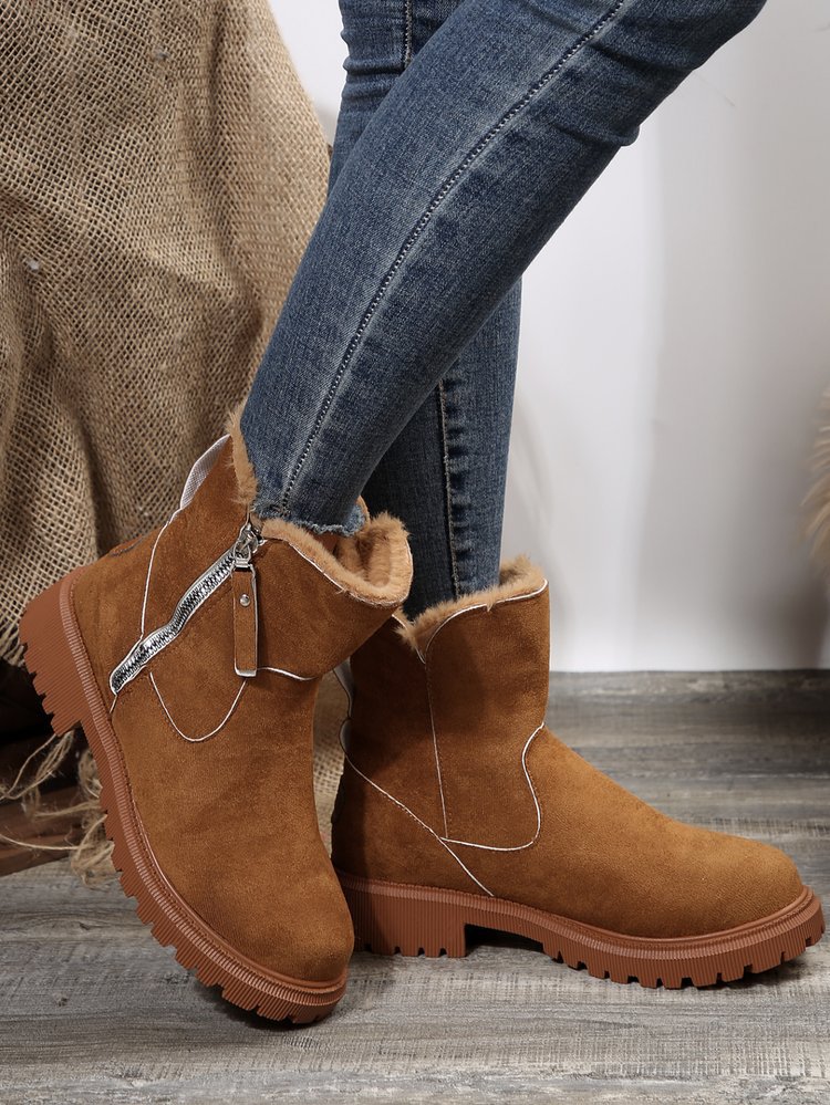 Big size snow boots women's new autumn and winter leopard print tube plus cashmere warm cotton boots_voghion.com