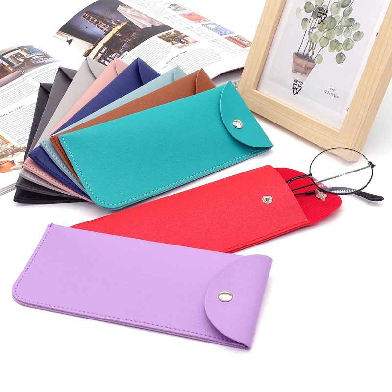 30g Weight Glasses Pouch Classification Pu Leather Material Solid Color Pattern Women's Gender Simple Style Style Simple Style Solid Color Pu Leather Women's Glasses Pouch 3