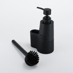 Kitchen dishwashing liquid press bottle black soap dispenser sink lotion filling bottle dishwashing liquid dispenser with cleaning brush