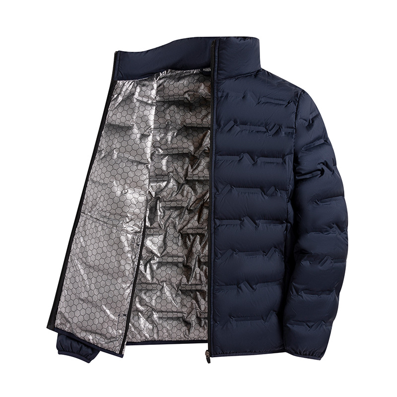 Transfronterizos de tamaño grande chaqueta de plumón ligera para hombres nuevo otoño invierno chaqueta de grafeno de cuello blanco chaqueta casual para hombres