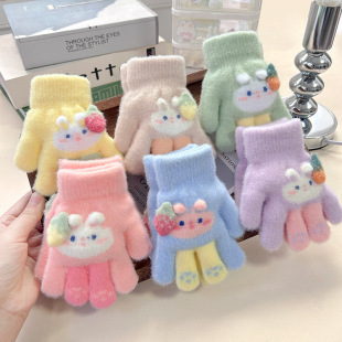 Children's Gloves for Kids, Full-Finger Thickened Warm Gloves for Toddlers, Full-Finger Split-Finger Gloves for Autumn and Winter