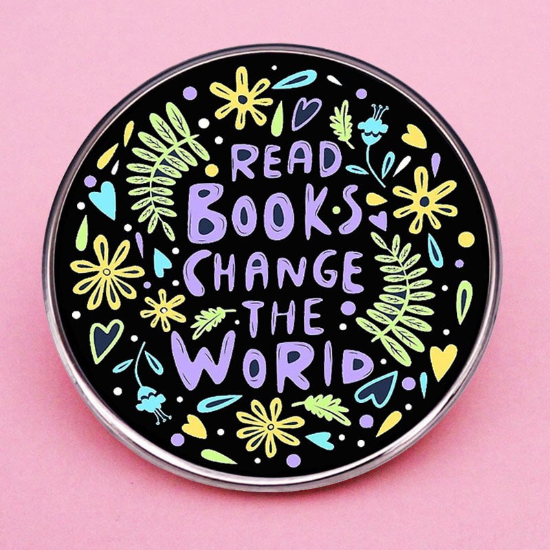 La lectura puede cambiar el mundo broche de inspiración Inglés eslogan entusiastas la lectura pin accesorios insignia aleación metal