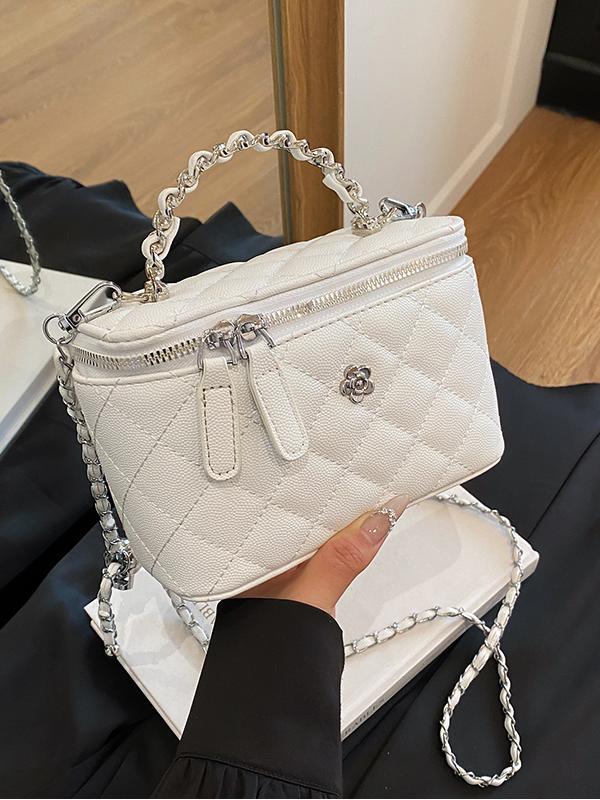 Caviar pequeña fragancia cadena de rombos bolsa cuadrada pequeña mujer 2025 nuevo bolso bandolera popular de alta gama de todos los partidos