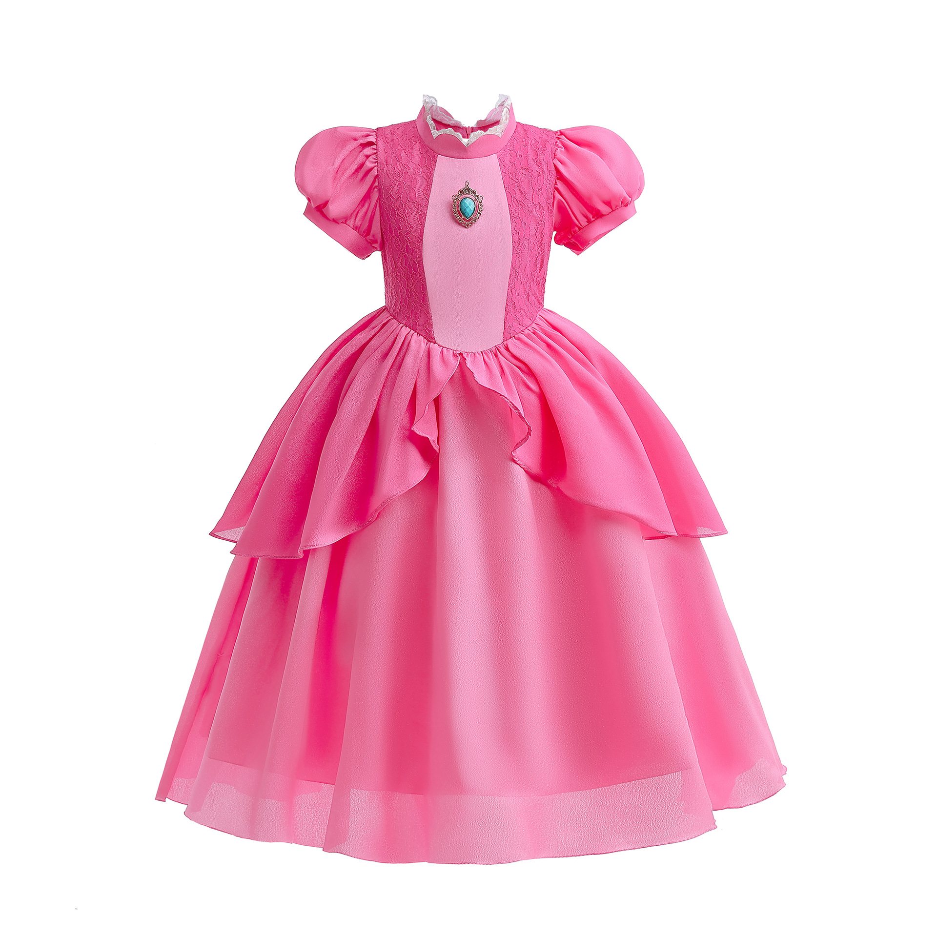 Transfronterizo de comercio exterior Cosplay rendimiento ropa de los niños princesa bi Ji vestido niña Mario melocotón princesa vestido