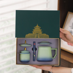 故宮文創茶杯礼箱茶水分離装は目上の指導者の先生の父の日プレゼントにプレゼントします。