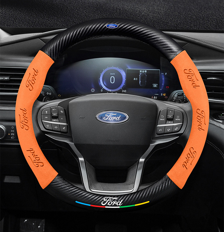 Carbon fiber steering wheel cover for new Mondeo, EVOS, Taurus, Ford Focus, and Explorer