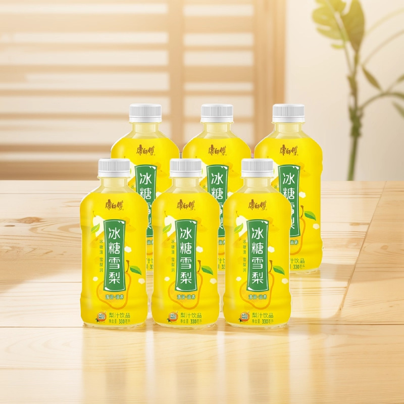 康师傅冰糖雪梨330ml*6瓶装饮料绿冰红茶茉莉蜜茶居家解腻饮品|undefined