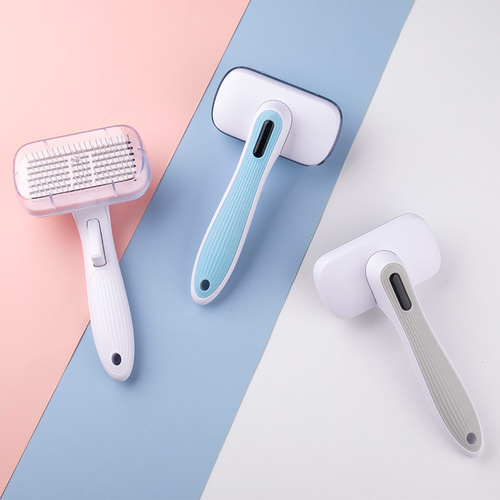 Cross-border new pet comb with one-click hair removal stainless steel hair removal comb massage to remove floating hairs for dogs and cats