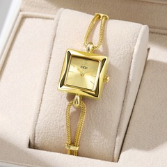 Goldie niche high-end women's watch simple small square plate alloy bracelet watch ladies medieval style quartz watch wholesale