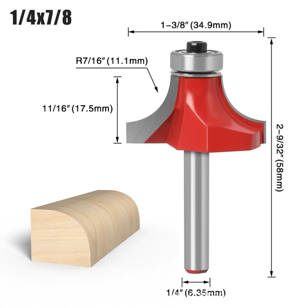 Rounded corner knife 1/4*7/8 red
