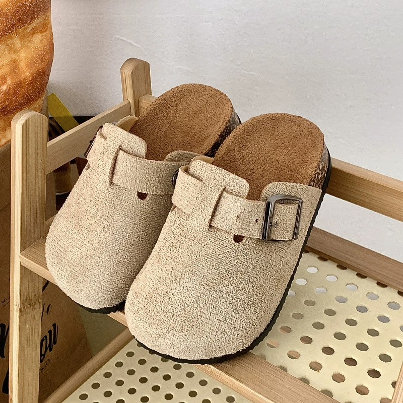 Детские босоножки Birkenstock для мальчиков и девочек в летний период, новая стильная удобная и модная обувь без шнурков, нескользящая обувь с носком, для детей среднего возраста