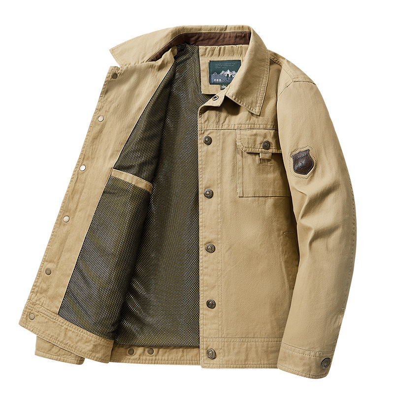 2025 Spring and Autumn New Men's Jacket for Middle-Aged and Elderly, Dad's Wear, Turn-Down Collar, Solid Color Casual Jacket, Men's Coat 2025 Spring and Autumn New Men's Jacket for Middle-Aged and Elderly, Dad's Wear, Turn-Down Collar, Solid Color Casual Jacket, Men's Coat