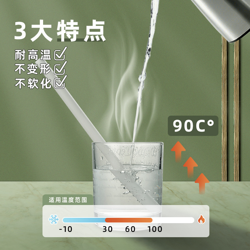 Biodegradable disposable drinking straws made of bio-enzymes, environmentally friendly, heat resistant up to 90°C, food grade, suitable for coffee and milk tea hot drinks, wholesale