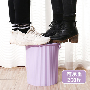 Bucket Stool Thickened Plastic with Lid Can Sit on Kindergarten Bucket Storage Bucket Portable Car Wash Fishing Bucket with Lid