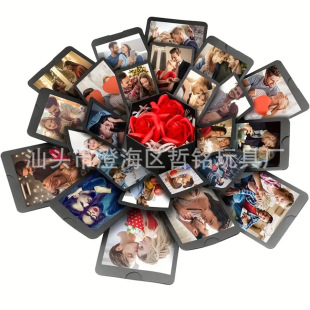 Cross-Border Hexagonal Explosion Box DIY Birthday Gift Box Explosion Love Wedding Anniversary Box Black/White/Red