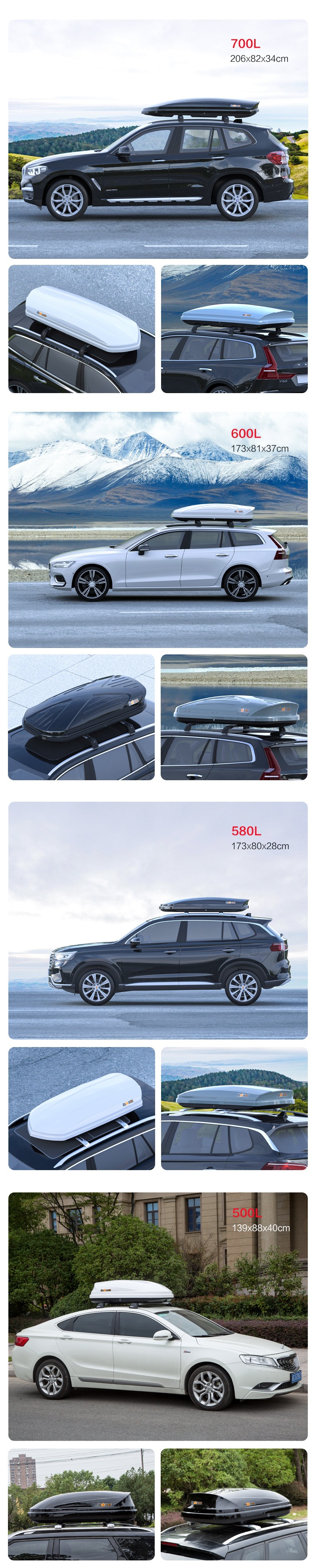 Car roof luggage box, large capacity SUV roof box, universal travel luggage box