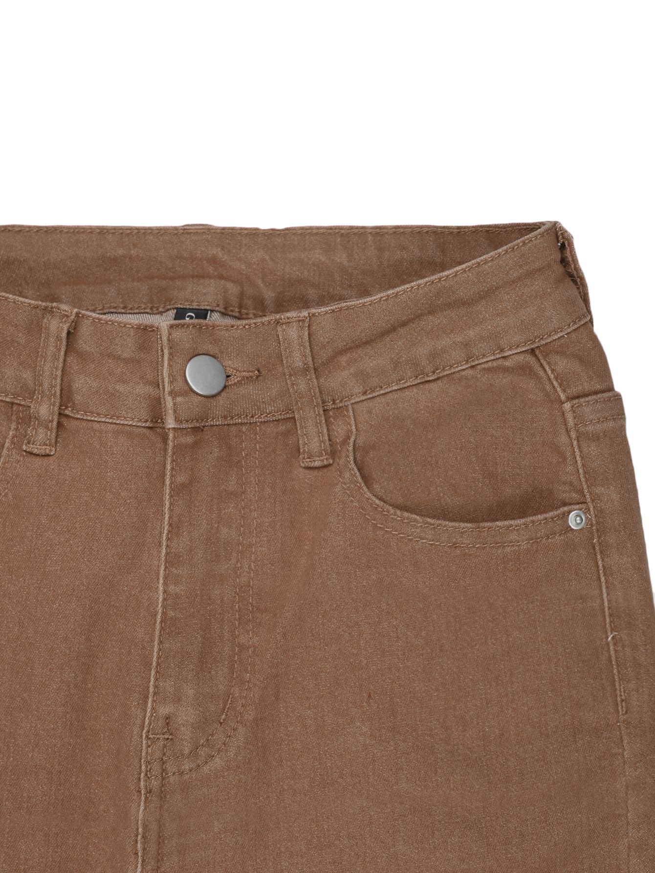 Women's Clothing Brown Flared Denim Jeans For Women, Autumn Slim Fit, Low Waist, Retro Casual Trousers_ecoleips.com