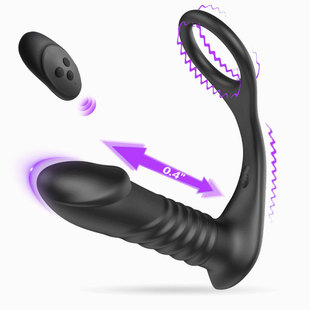 Single-ring wireless remote control telescopic back court unisex prostate masturbation massage anal plug adult sex toys