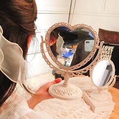 歐式復古桌面梳妝鏡臥室學生宿舍台式雙面鏡子少女心公主鏡化妝鏡