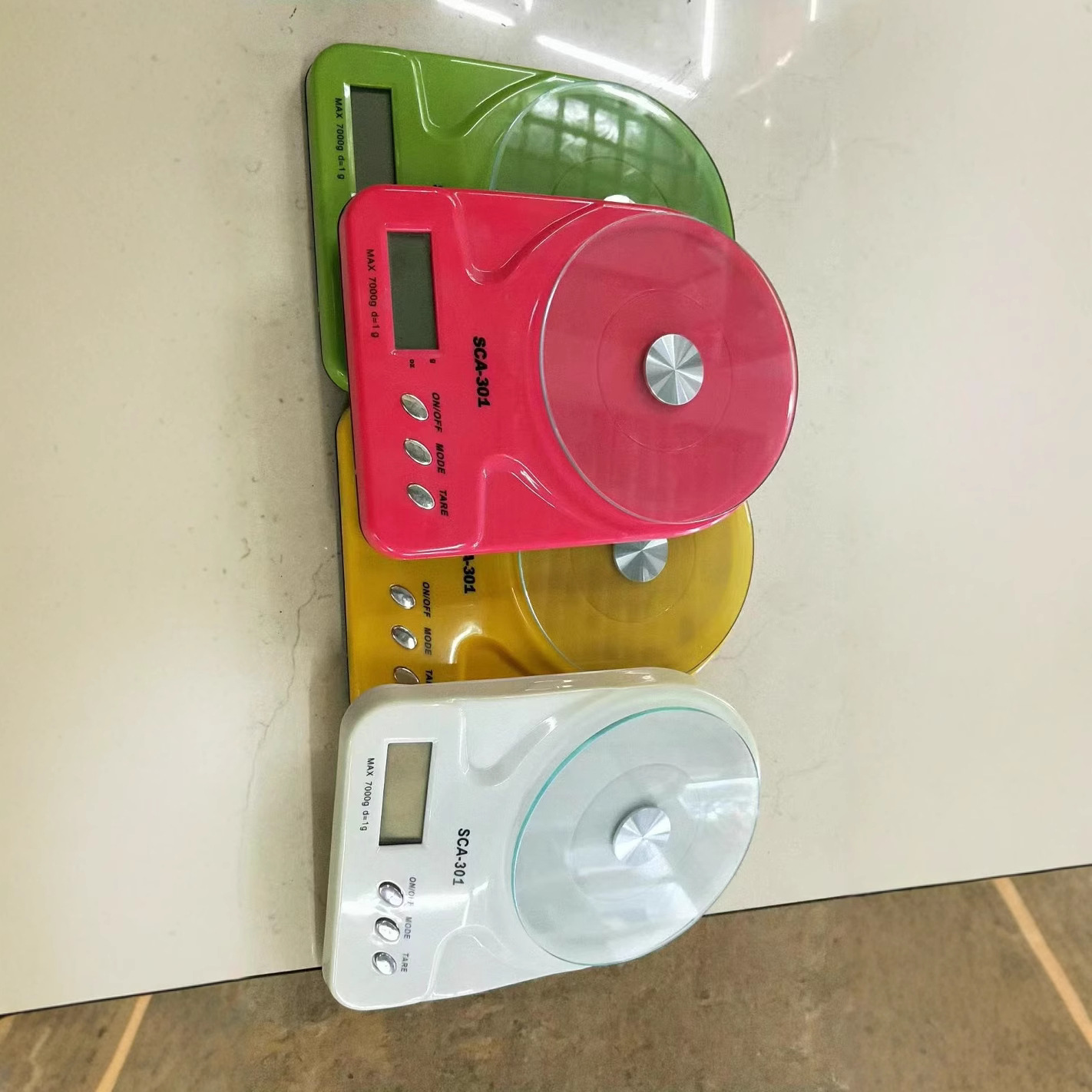 2025 Escala de cocina de vidrio Escala electrónica Escala de horneado Escala electrónica de cocina 7KG / 1G Blanco 301