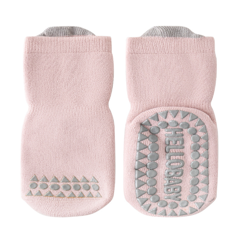 Calcetines de bebé para el suelo, invierno 2024, nuevo estilo, borde suelto sin costuras, antideslizantes para interiores, calcetines de media pantorrilla para niños y niñas pequeños