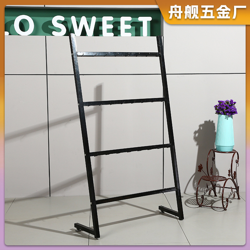 创意加固展示架黑色金属商场超市展架创意固定单面陈列架厂家