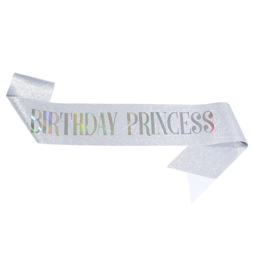New birthday party glitter shoulder strap etiquette belt birthday princess princess belt ribbon wholesale