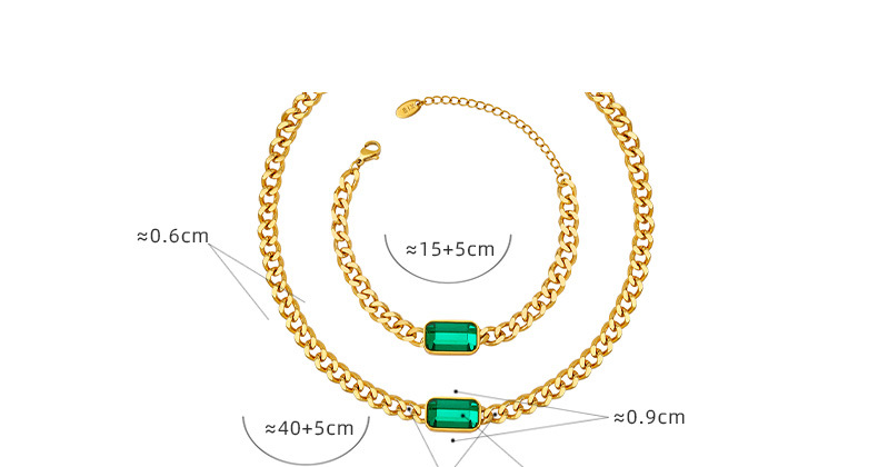 0.03µm-0.05µm Gold Plating Thickness PVD Coated Real Gold Plated 18K Gold Geometric 304 Stainless Steel Retro Waterproof Non Tarnish Bracelets Necklace