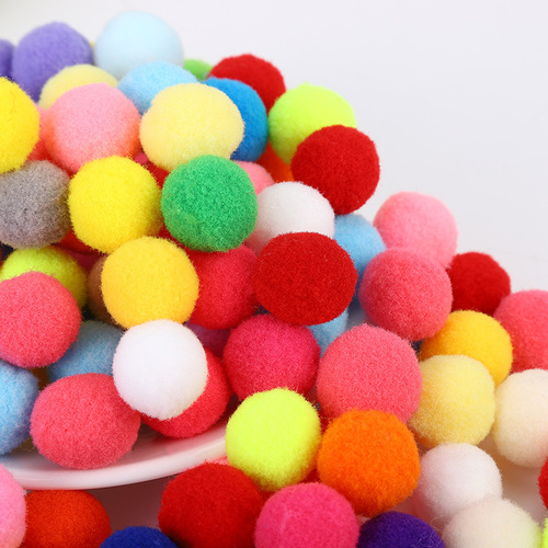 High-Elastic Colored Plush Balls Handmade DIY Small Balls Fashion Accessories for Children's Clothing and Toys