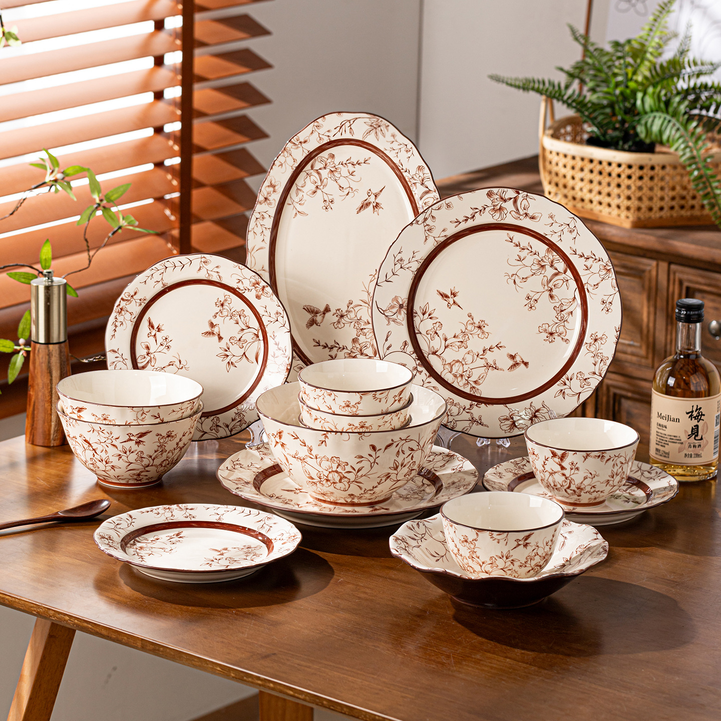 Jia Yue ramas set de platos de cerámica platos para el hogar nuevos platos de alto valor para la mudanza de nuevo regalo de boda