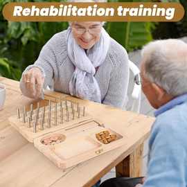 厂家木制钉板用于手指灵活性铁钉老人手部康复板木制插板锻炼手板